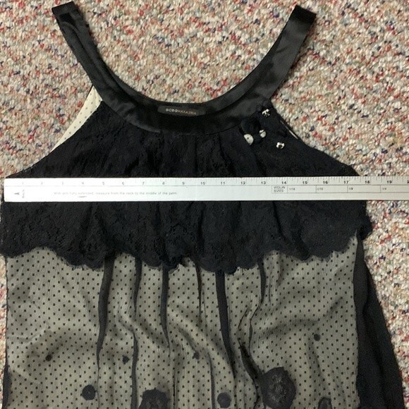 BCBG MaxAzria Black Silk Lace and Satin Sleeveless Sheath Dress Size S - Picture 12 of 13